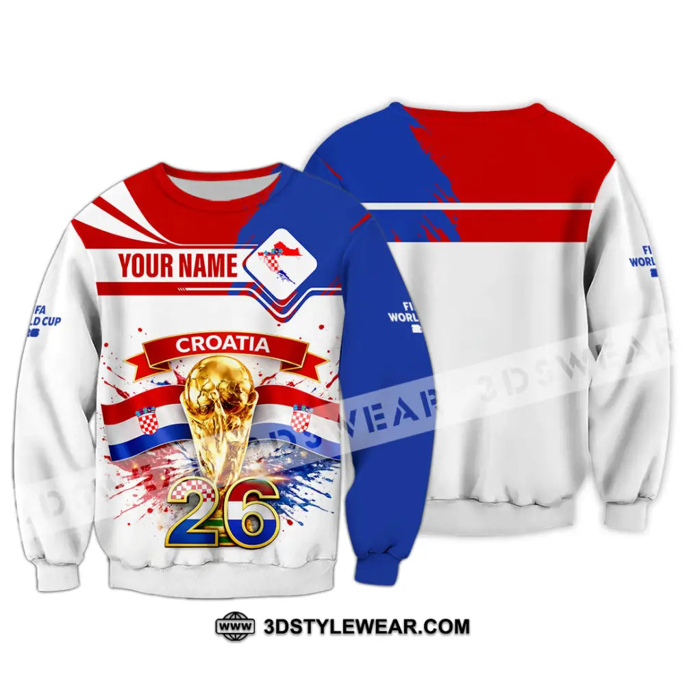 Unisex Shirt - Custom Croatia Fifa World Cup 2026 3D Shirt Long Sleeve / S T-shirt