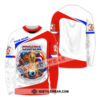 Unisex Shirt - Custom Croatia FIFA World Cup 2026 3D Shirt Long Sleeve Shirt / S T-shirt
