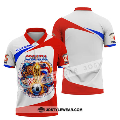 Unisex Shirt - Custom Croatia FIFA World Cup 2026 3D Shirt Polo Shirt / S T-shirt