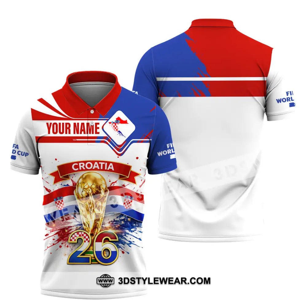 Unisex Shirt - Custom Croatia Fifa World Cup 2026 3D Shirt Polo Shirt / S T-shirt