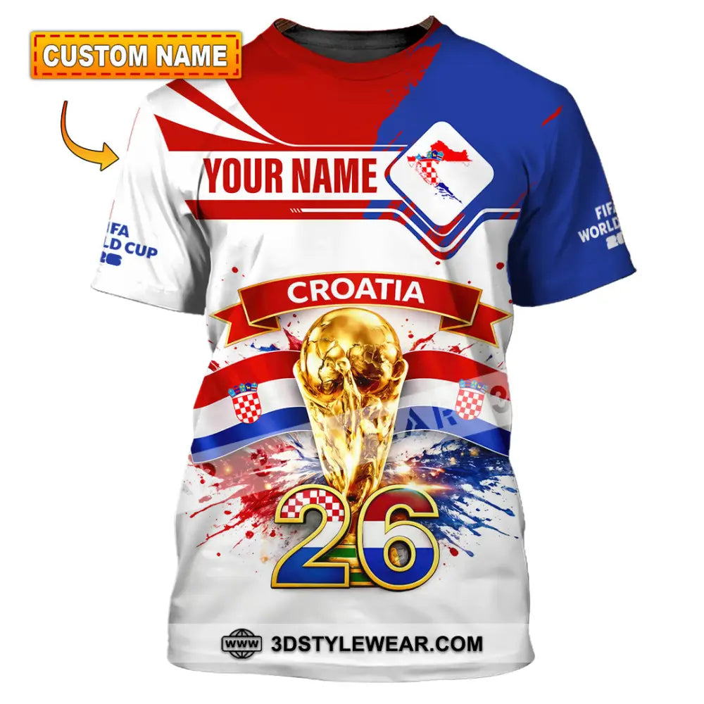 Unisex Shirt - Custom Croatia Fifa World Cup 2026 3D Shirt T-shirt