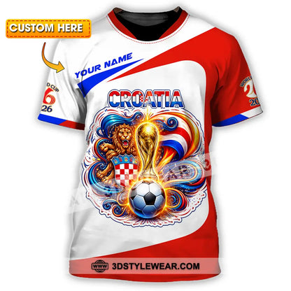 Unisex Shirt - Custom Croatia FIFA World Cup 2026 3D Shirt T-shirt