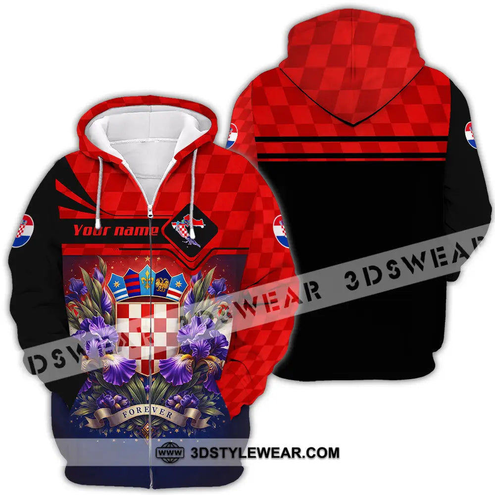 Unisex Shirt - Custom Croatia Fifa World Cup 2026 3D Shirt - Zipper Hoodie / S - T-shirt