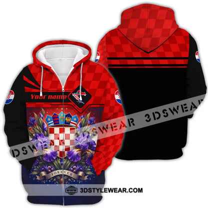 Unisex Shirt - Custom Croatia Fifa World Cup 2026 3D Shirt - Zipper Hoodie / S - T-shirt