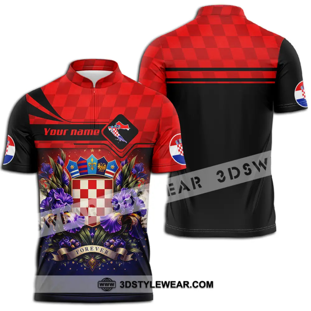 Unisex Shirt - Custom Croatia Fifa World Cup 2026 3D Shirt - Zipper Polo Shirt / S - T-shirt