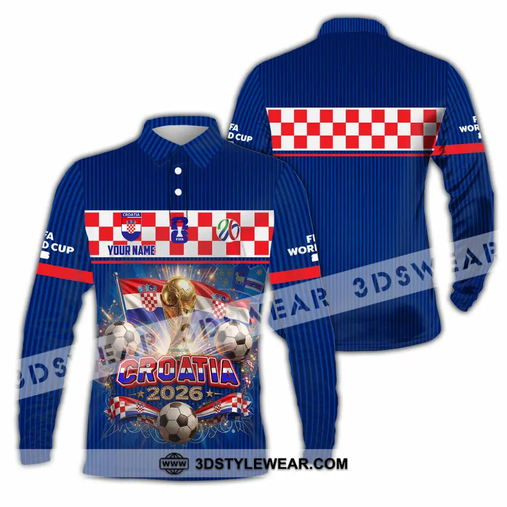 Unisex Shirt - Custom Croatia World Cup 2026 Shirt - Long Sleeve Polo / S - T-shirt