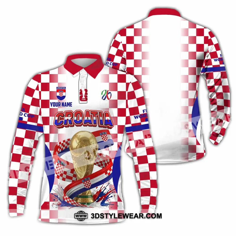 Unisex Shirt - Custom Croatia World Cup 2026 Shirt - Long Sleeve Polo / S - T-shirt