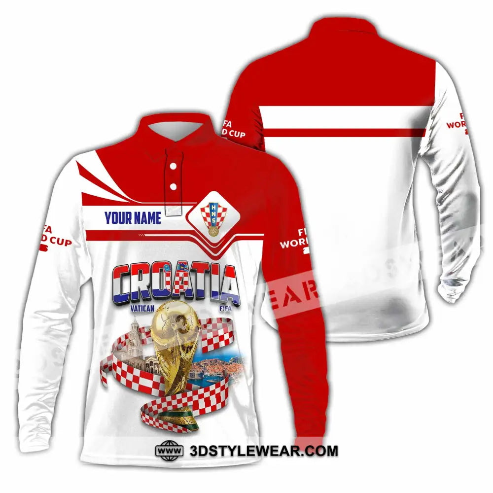 Unisex Shirt - Custom Croatia World Cup 2026 Shirt - Long Sleeve Polo / S - T-shirt
