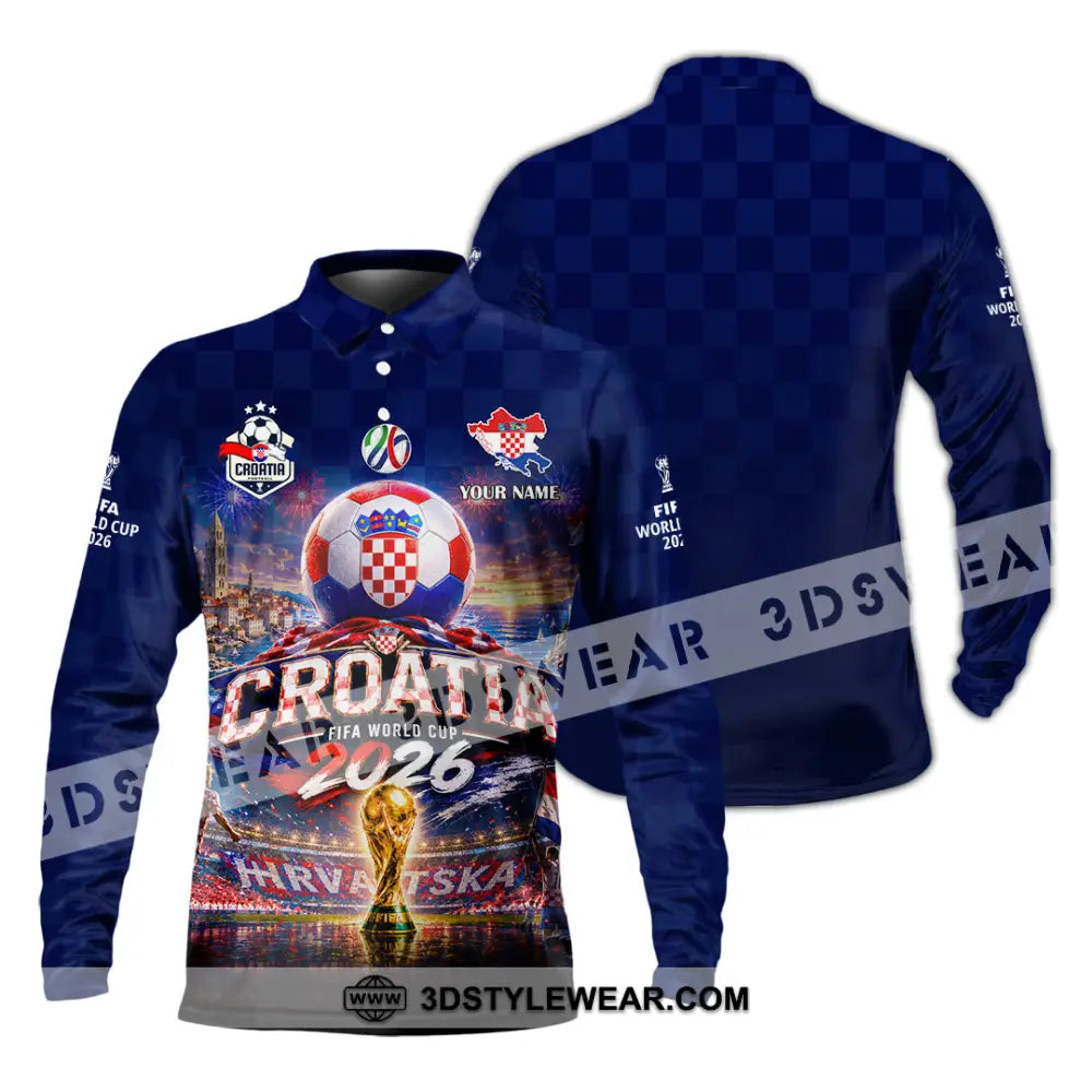 Unisex Shirt - Custom Croatia World Cup 2026 Shirt - Long Sleeve Polo / S - T-shirt