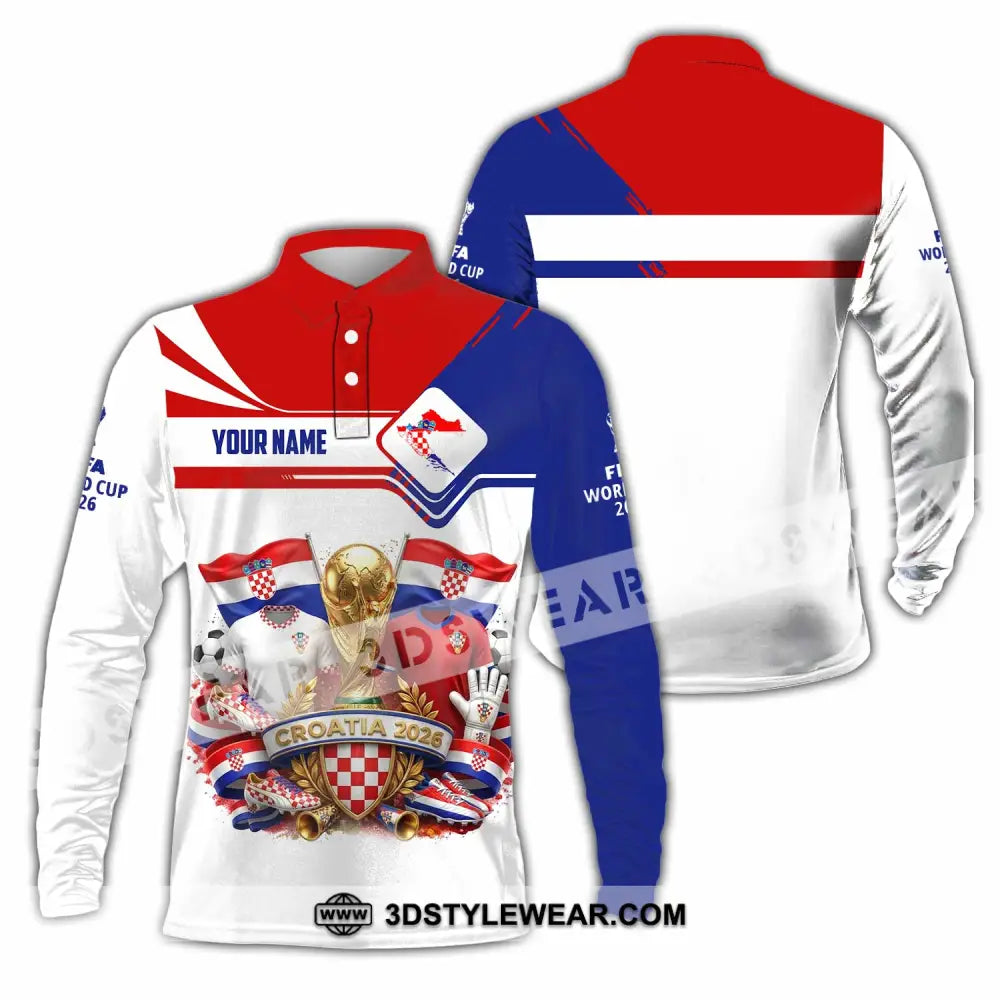 Unisex Shirt - Custom Croatia World Cup 2026 Shirt - Long Sleeve Polo / S - T-shirt