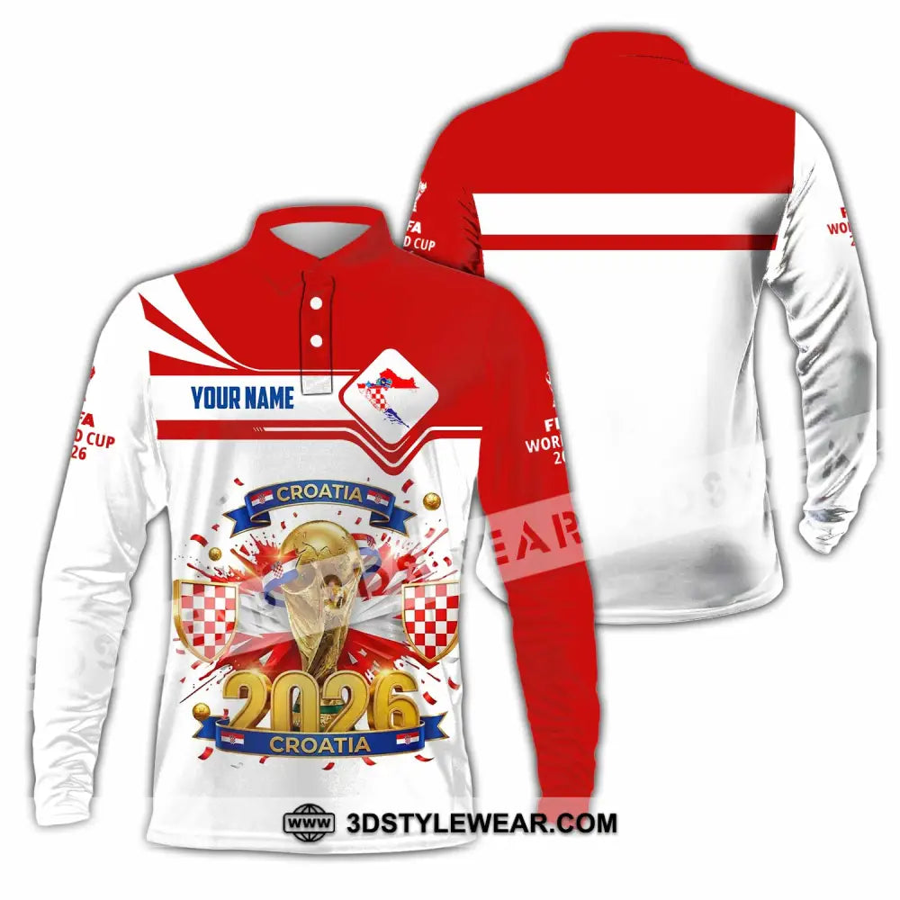 Unisex Shirt - Custom Croatia World Cup 2026 Shirt - Long Sleeve Polo / S - T-shirt