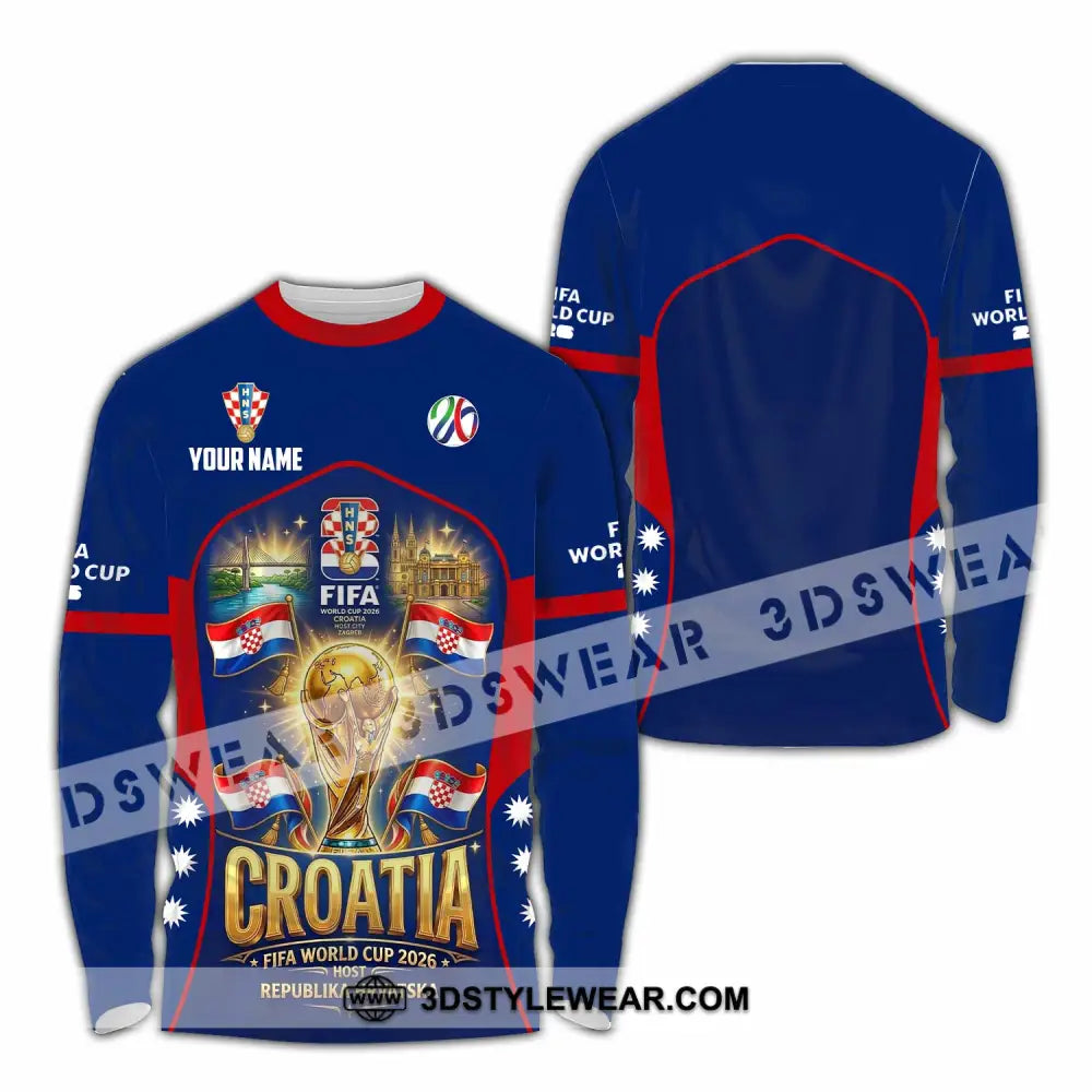 Unisex Shirt - Custom Croatia World Cup 2026 Shirt - Long Sleeve Shirt / S - T-shirt