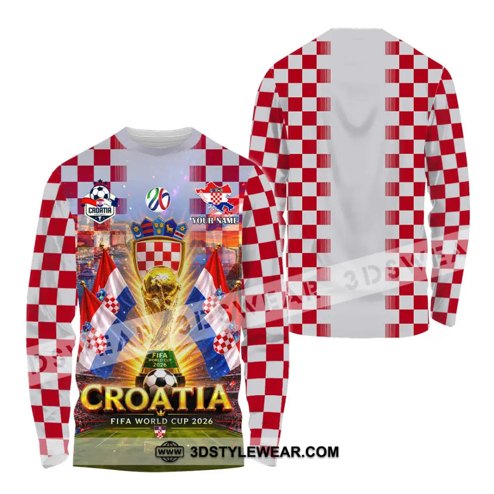 Unisex Shirt - Custom Croatia World Cup 2026 Shirt - Long Sleeve Shirt / S - T-shirt