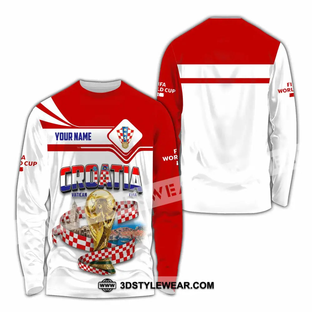 Unisex Shirt - Custom Croatia World Cup 2026 Shirt - Long Sleeve Shirt / S - T-shirt