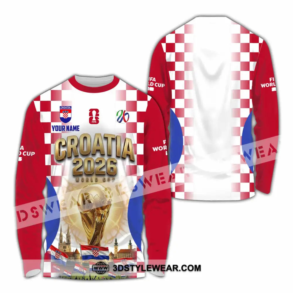 Unisex Shirt - Custom Croatia World Cup 2026 Shirt - Long Sleeve Shirt / S - T-shirt
