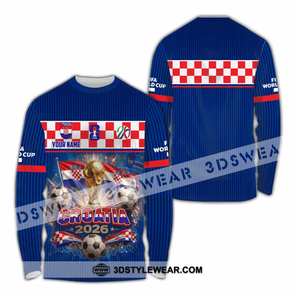 Unisex Shirt - Custom Croatia World Cup 2026 Shirt - Long Sleeve Shirt / S - T-shirt