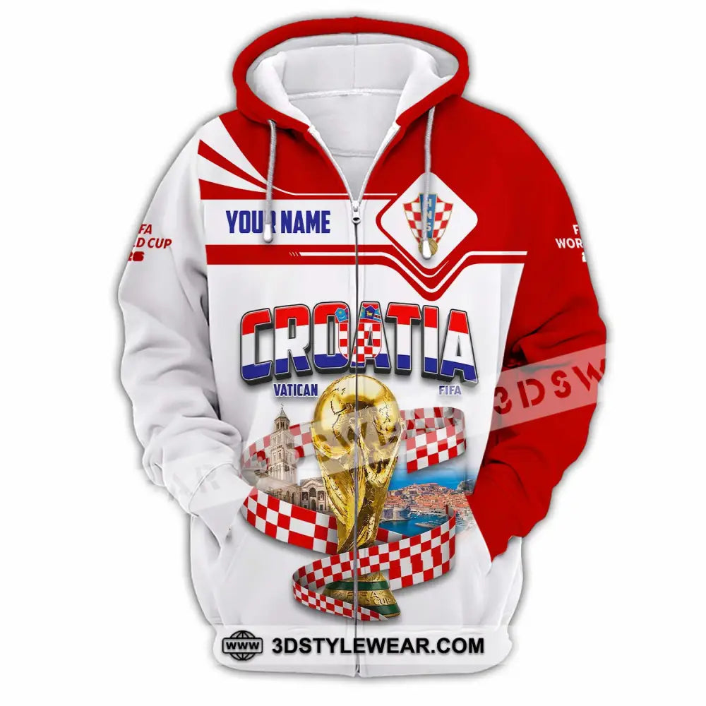 Unisex Shirt - Custom Croatia World Cup 2026 Shirt - Zipper Hoodie / S - T-shirt