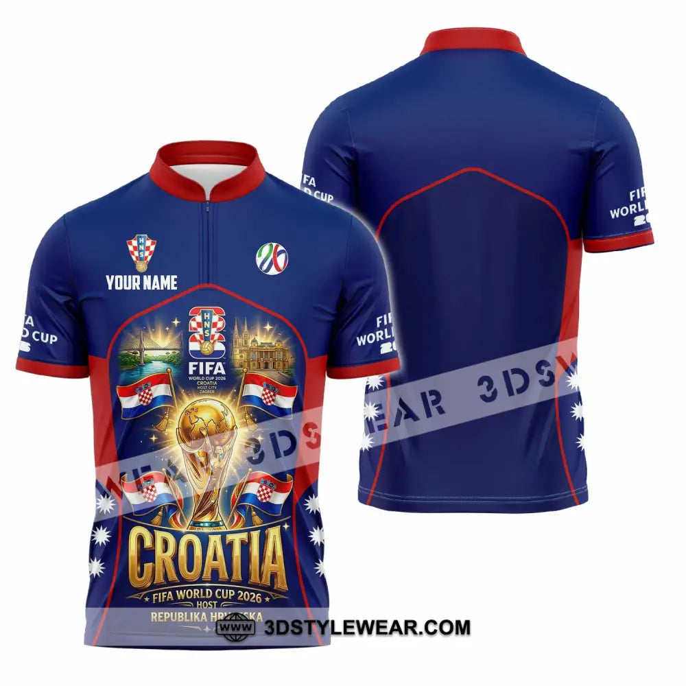 Unisex Shirt - Custom Croatia World Cup 2026 Shirt - Zipper Polo Shirt / S - T-shirt