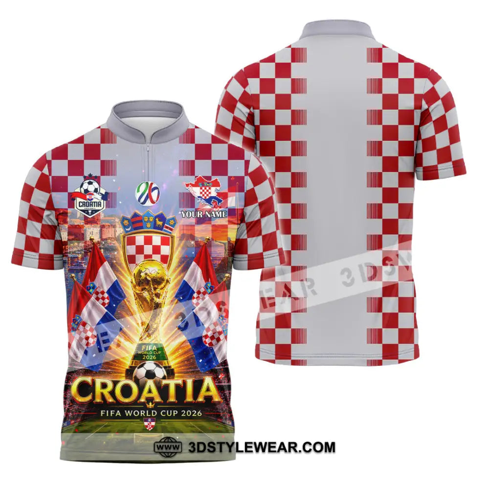 Unisex Shirt - Custom Croatia World Cup 2026 Shirt - Zipper Polo Shirt / S - T-shirt