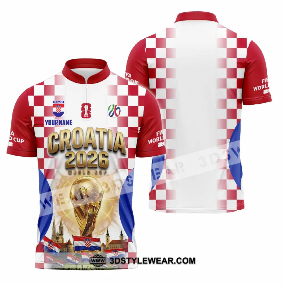 Unisex Shirt - Custom Croatia World Cup 2026 Shirt - Zipper Polo Shirt / S - T-shirt