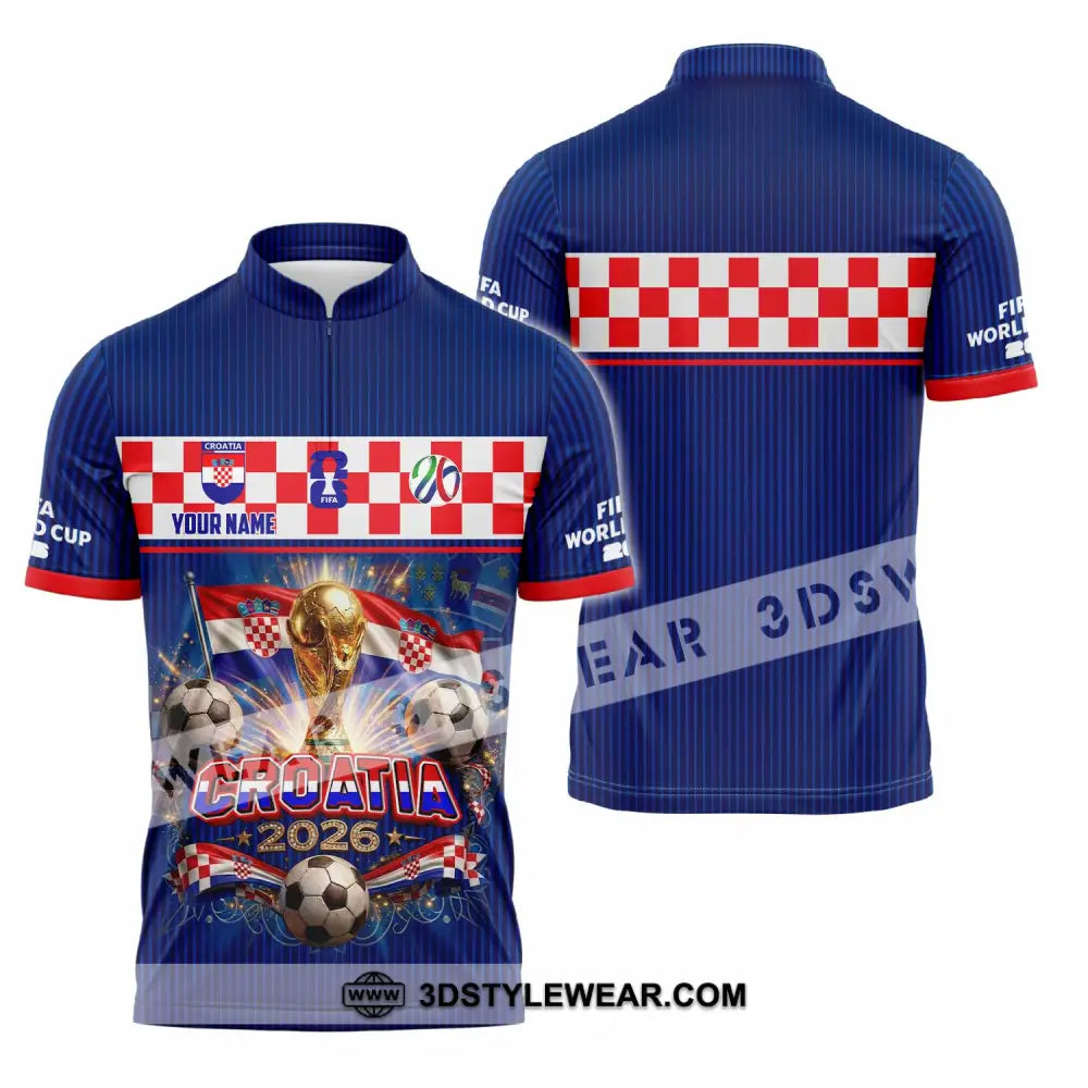 Unisex Shirt - Custom Croatia World Cup 2026 Shirt - Zipper Polo Shirt / S - T-shirt