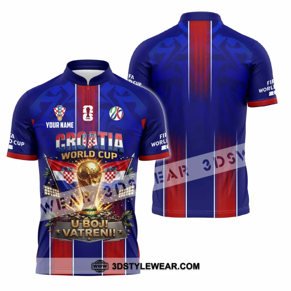 Unisex Shirt - Custom Croatia World Cup 2026 Shirt - Zipper Polo Shirt / S - T-shirt