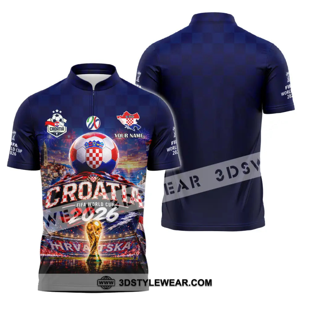 Unisex Shirt - Custom Croatia World Cup 2026 Shirt - Zipper Polo Shirt / S - T-shirt