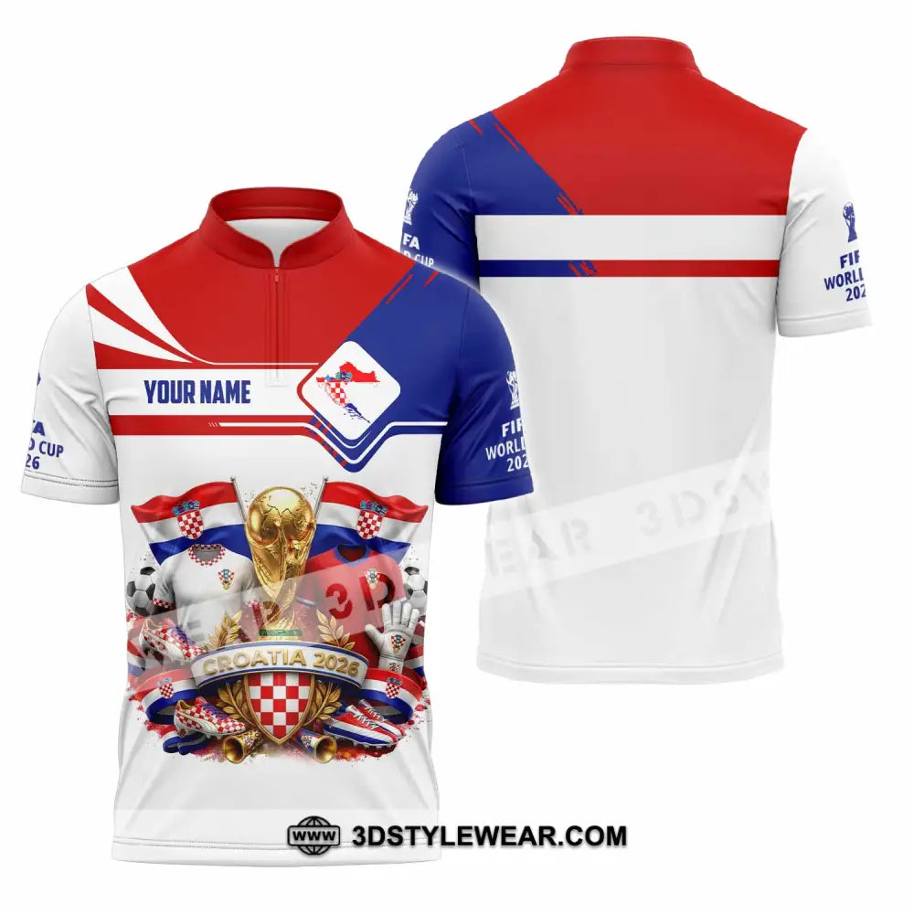 Unisex Shirt - Custom Croatia World Cup 2026 Shirt - Zipper Polo Shirt / S - T-shirt