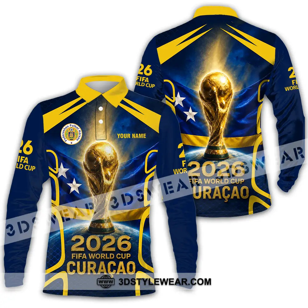 Unisex Shirt - Custom Curacao World Cup 2026 Shirt - Long Sleeve Polo / S - T-shirt