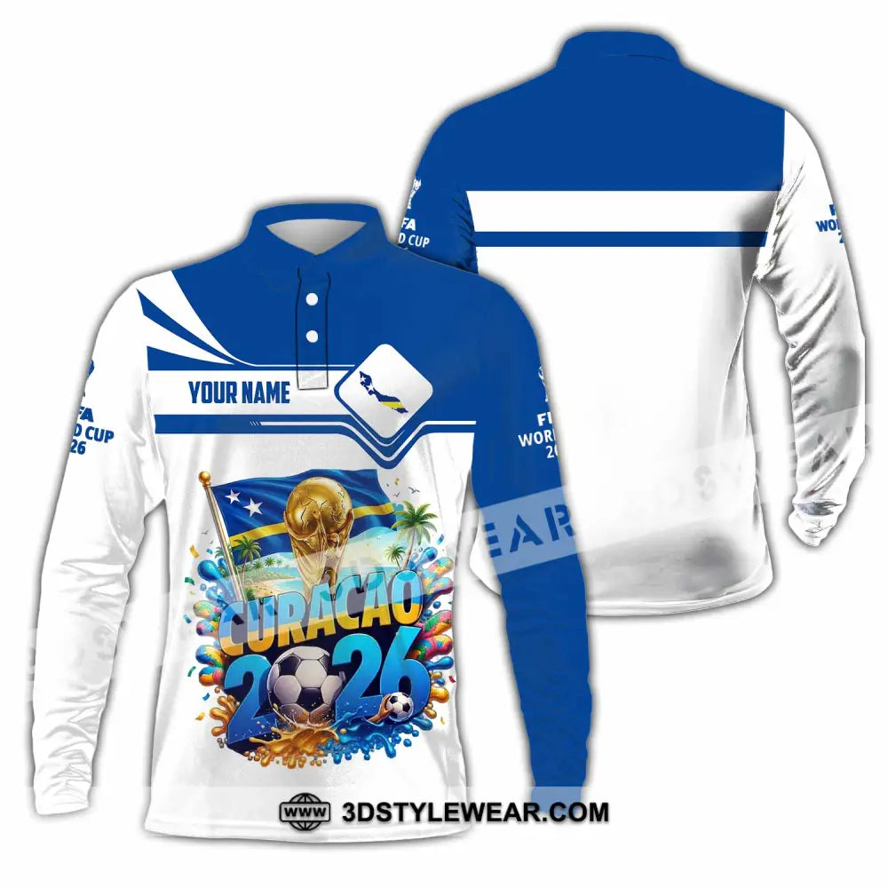 Unisex Shirt - Custom Curacao World Cup 2026 Shirt - Long Sleeve Polo / S - T-shirt