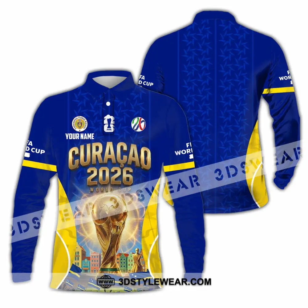 Unisex Shirt - Custom Curacao World Cup 2026 Shirt - Long Sleeve Polo / S - T-shirt