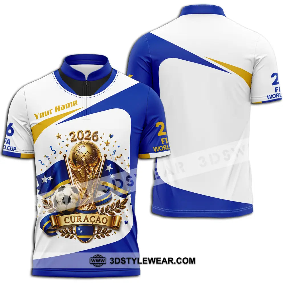 Unisex Shirt - Custom Curacao World Cup 2026 Shirt - Zipper Polo Shirt / S - T-shirt