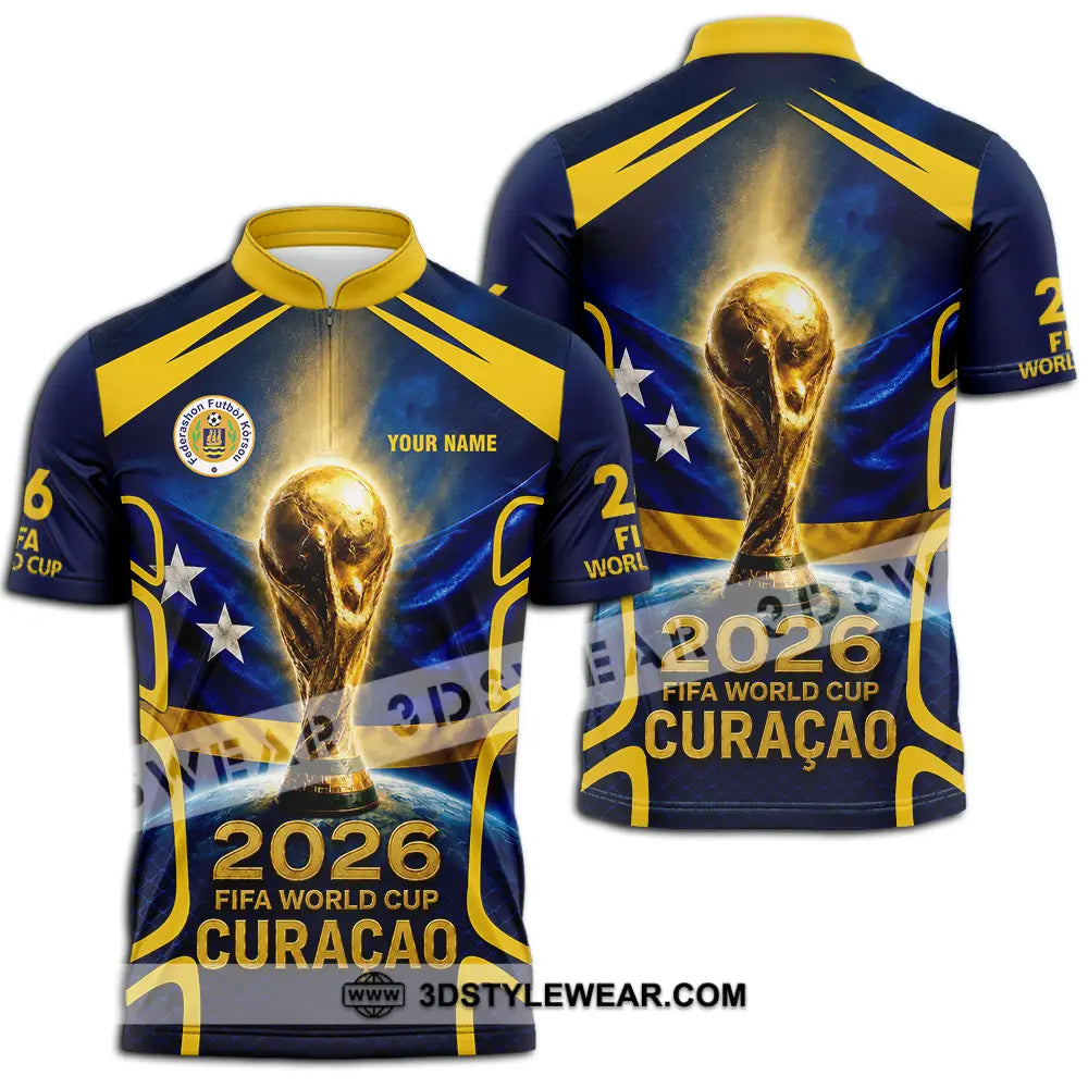 Unisex Shirt - Custom Curacao World Cup 2026 Shirt - Zipper Polo Shirt / S - T-shirt