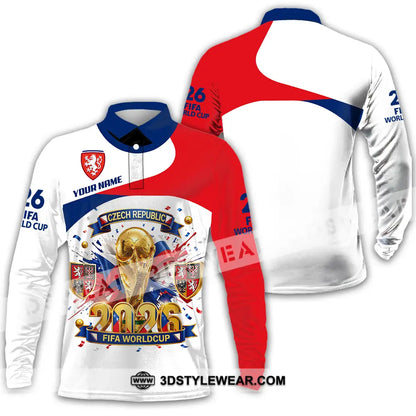 Unisex Shirt - Custom Czech Republic World Cup 2026 3D Shirt - Long Sleeve Polo / S - T-shirt
