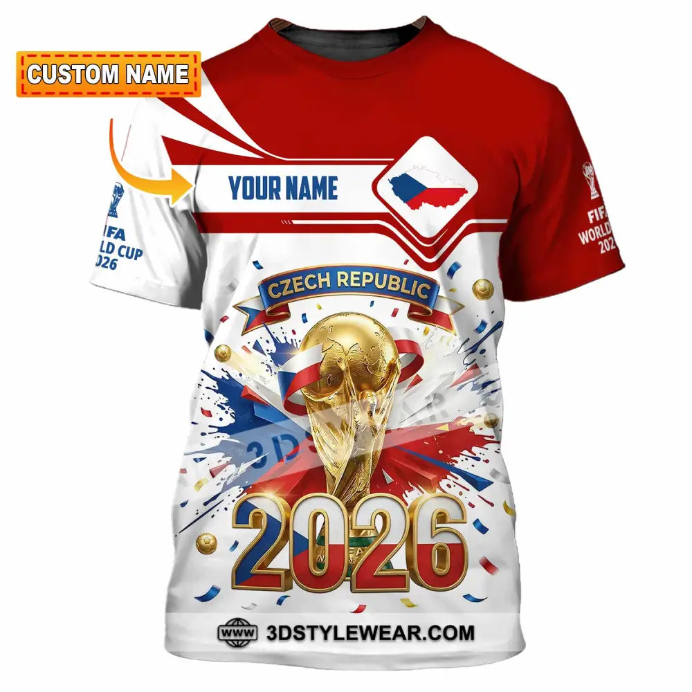 Unisex Shirt - Custom Czech Republic World Cup 2026 3D Shirt - T-shirt