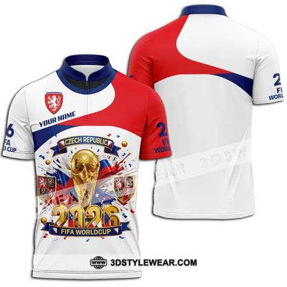 Unisex Shirt - Custom Czech Republic World Cup 2026 3D Shirt - Zipper Polo Shirt / S - T-shirt