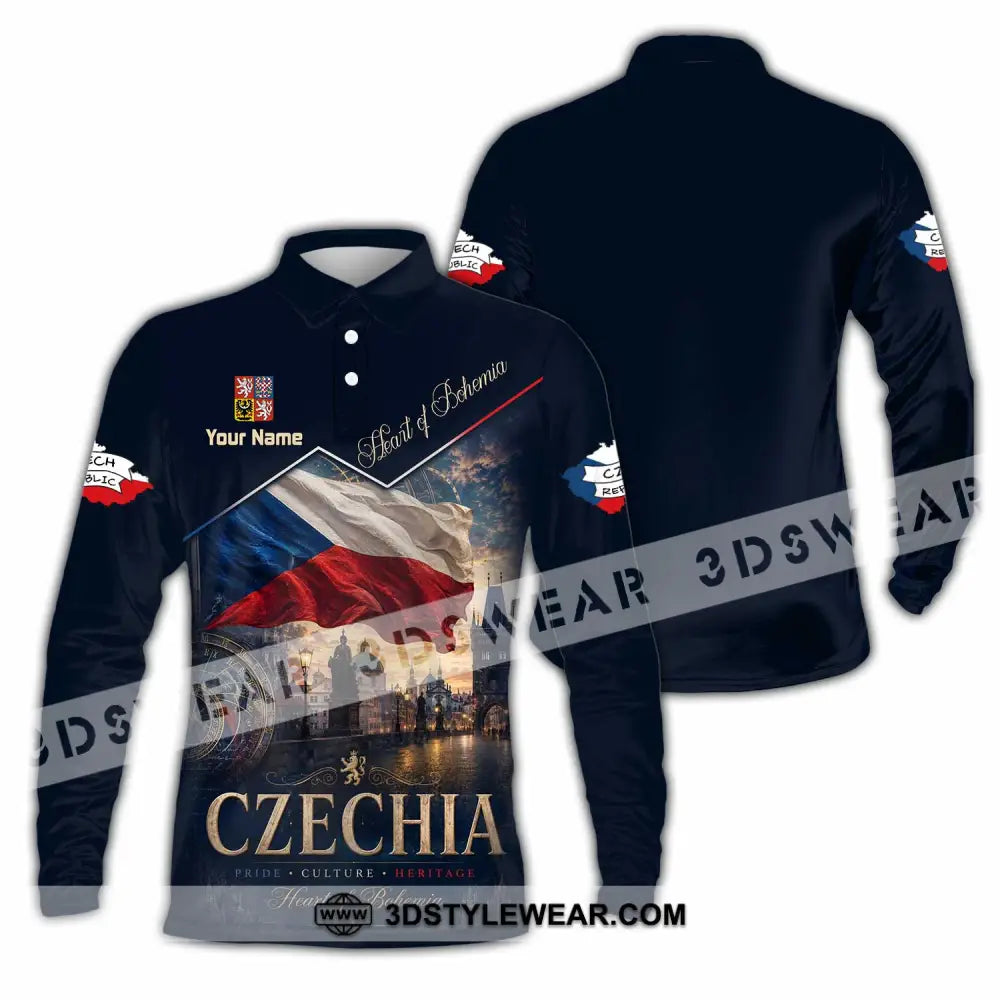 Unisex Shirt - Custom Czechia Shirt - Long Sleeve Polo / S - T-shirt