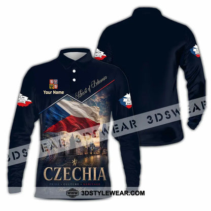 Unisex Shirt - Custom Czechia Shirt - Long Sleeve Polo / S - T-shirt
