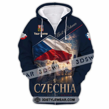 Unisex Shirt - Custom Czechia Shirt - Zipper Hoodie / S - T-shirt