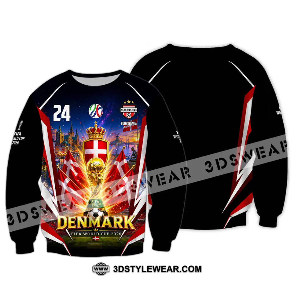 Unisex Shirt - Custom Denmark World Cup 2026 Shirt - Long Sleeve / S - T-shirt
