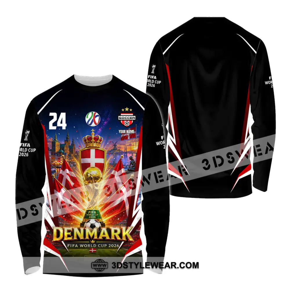Unisex Shirt - Custom Denmark World Cup 2026 Shirt - Long Sleeve Shirt / S - T-shirt