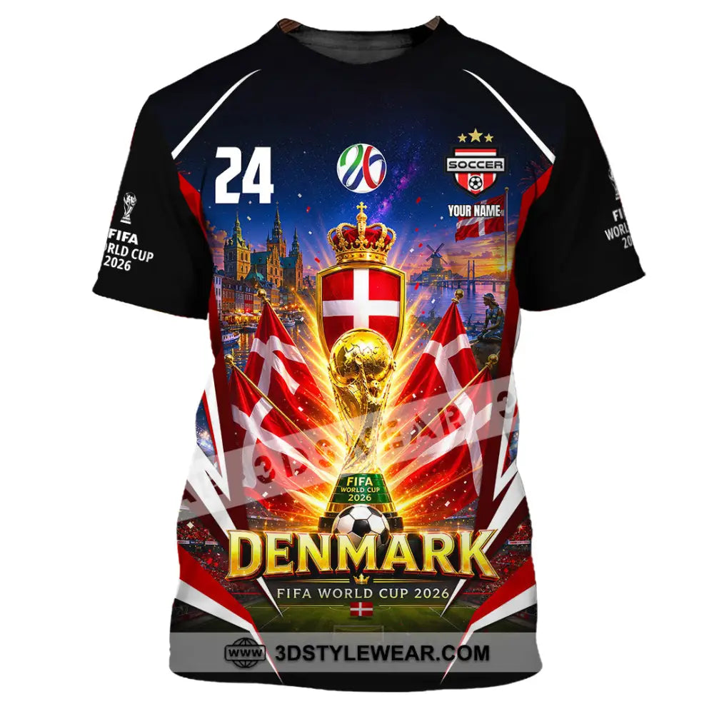 Unisex Shirt - Custom Denmark World Cup 2026 Shirt - T-Shirt / S - T-shirt