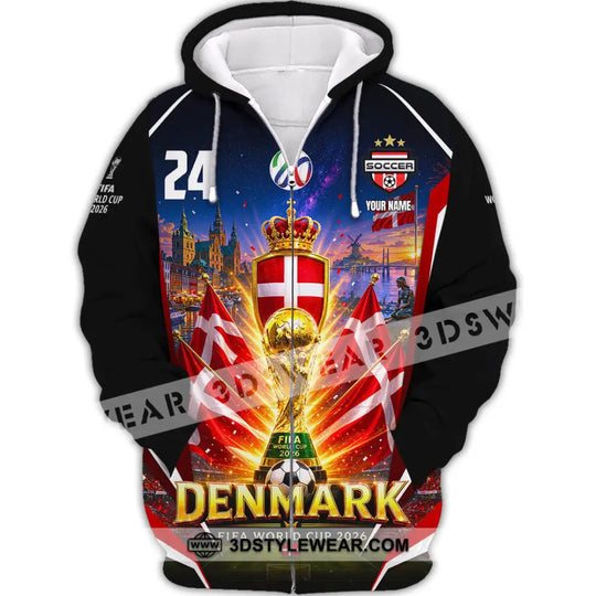Unisex Shirt - Custom Denmark World Cup 2026 Shirt style option 3