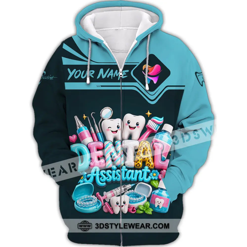 Unisex Shirt - Custom Dental Assistant Shirt - Zipper Hoodie / S - T-shirt