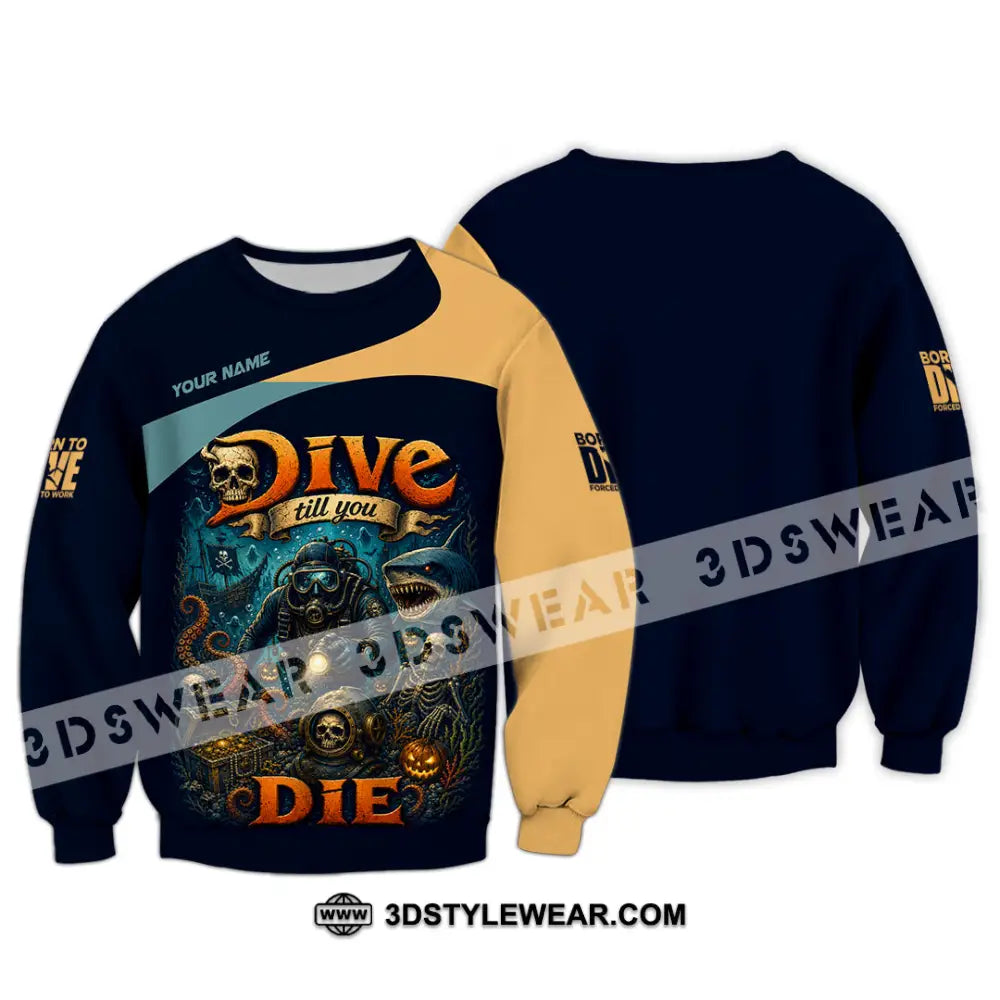 Unisex Shirt - Custom Dive Till You Die Shirt - Long Sleeve / S - T-shirt