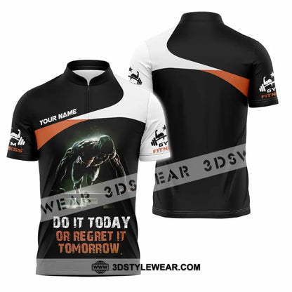 Unisex Shirt - Custom Do It Today Or Regret It Tomorrow Sporty Shirt - Zipper Polo Shirt / S - T-shirt