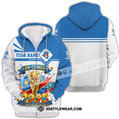 Unisex Shirt - Custom Dr Congo World Cup 2026 3D Shirt - Zipper Hoodie / S - T-shirt