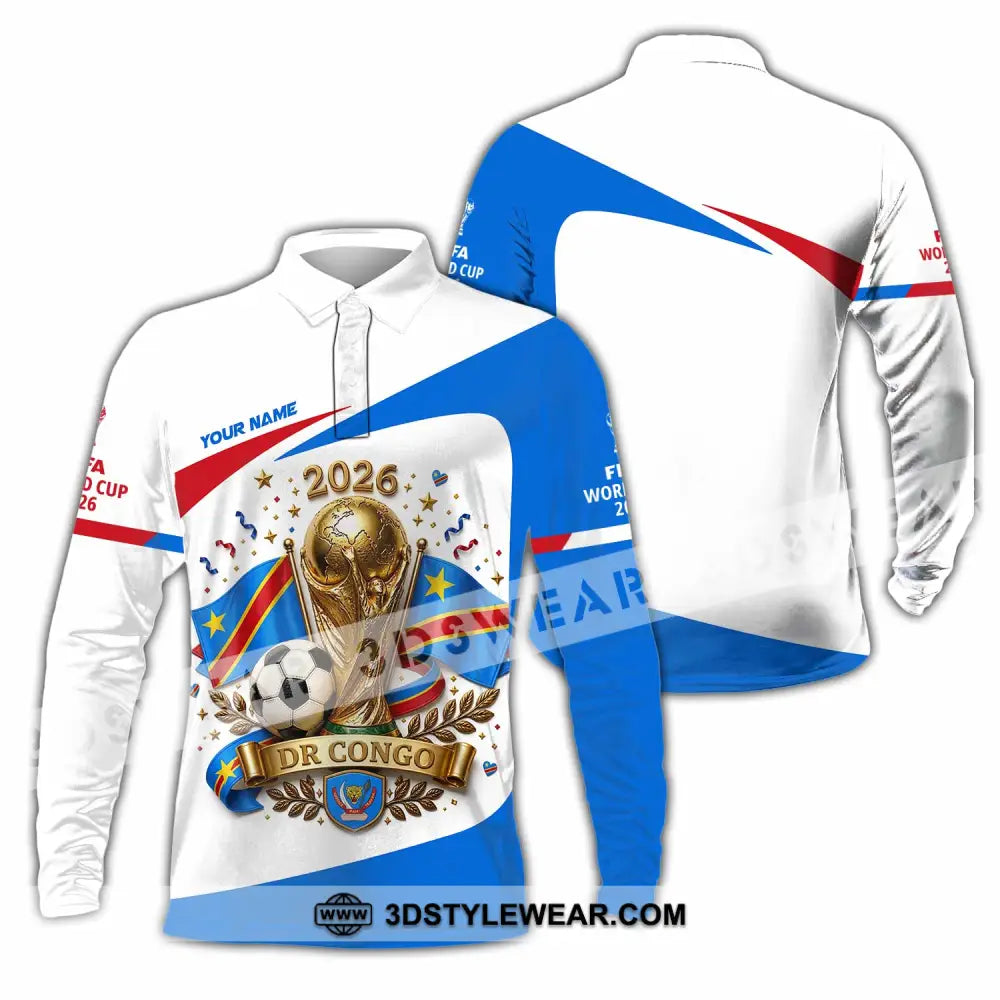 Unisex Shirt - Custom Dr Congo World Cup 2026 Shirt - Long Sleeve Polo / S - T-shirt