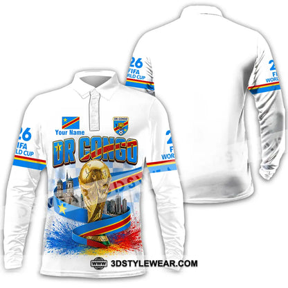 Unisex Shirt - Custom Dr Congo World Cup 2026 Shirt - Long Sleeve Polo / S - T-shirt