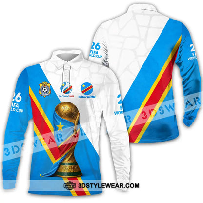 Unisex Shirt - Custom Dr Congo World Cup 2026 Shirt - Long Sleeve Polo / S - T-shirt